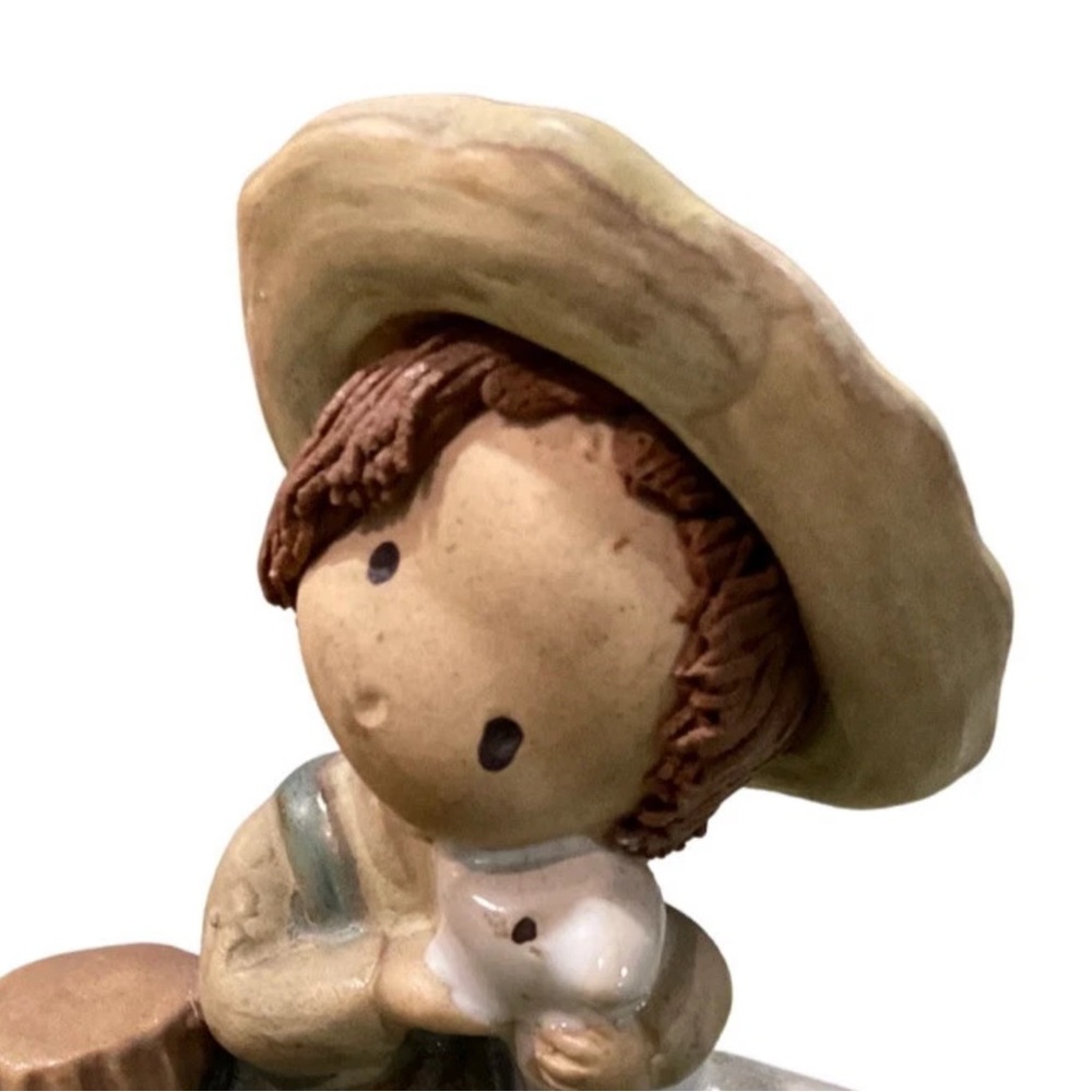 Vintage UCTCI Japan Porcelain Boy & Lamb Figurine w Bud Vase | 1960s - Picture 7 of 8